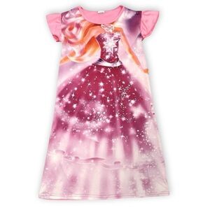 Girls Pink Princess Nightgown Size 11-12 Fairy Dress Pajama Kids Sleepwear